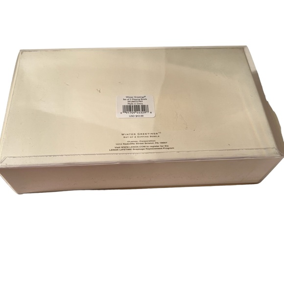 Lennox Winter Greetings Set of 2 Dipping Bowls Bird design. NWT - Picture 5 of 7